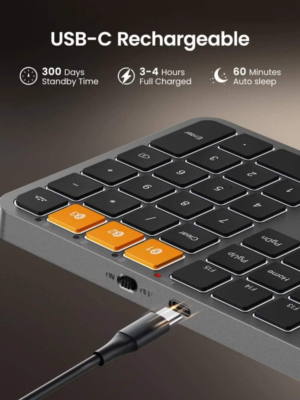Backlit Wireless Bluetooth Keyboard for Mac - Sleek Space Gray Design